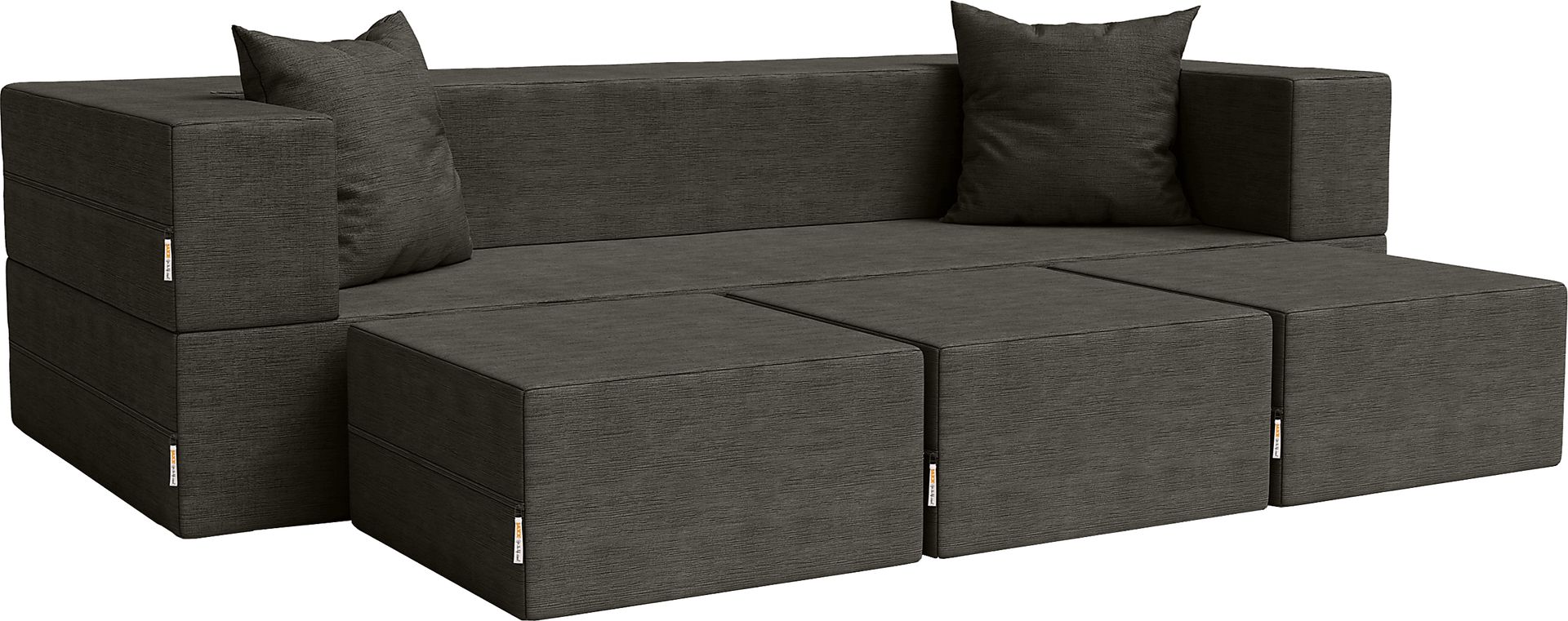Kids Alfy Charcoal Sofa & Ottoman, Set of 4 - Image 1