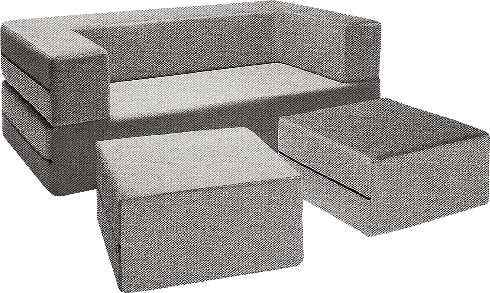 Alfy Gray Convertible Loveseat and Ottoman - Image 2