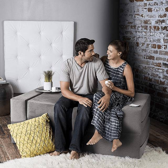 Alfy Gray Convertible Loveseat and Ottoman - Thumbnail - Image 6