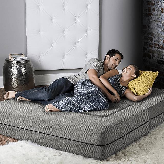 Alfy Gray Convertible Loveseat and Ottoman - Thumbnail - Image 7