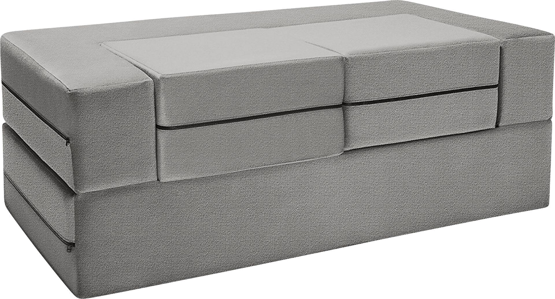 Alfy Gray Convertible Loveseat and Ottoman - Image 1