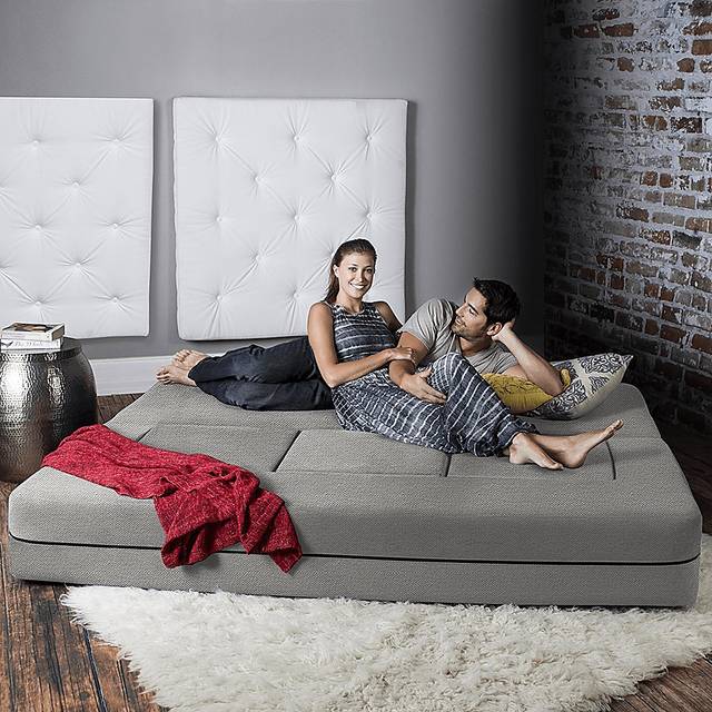 Alfy Gray Convertible Sofa and Ottoman - Thumbnail - Image 4