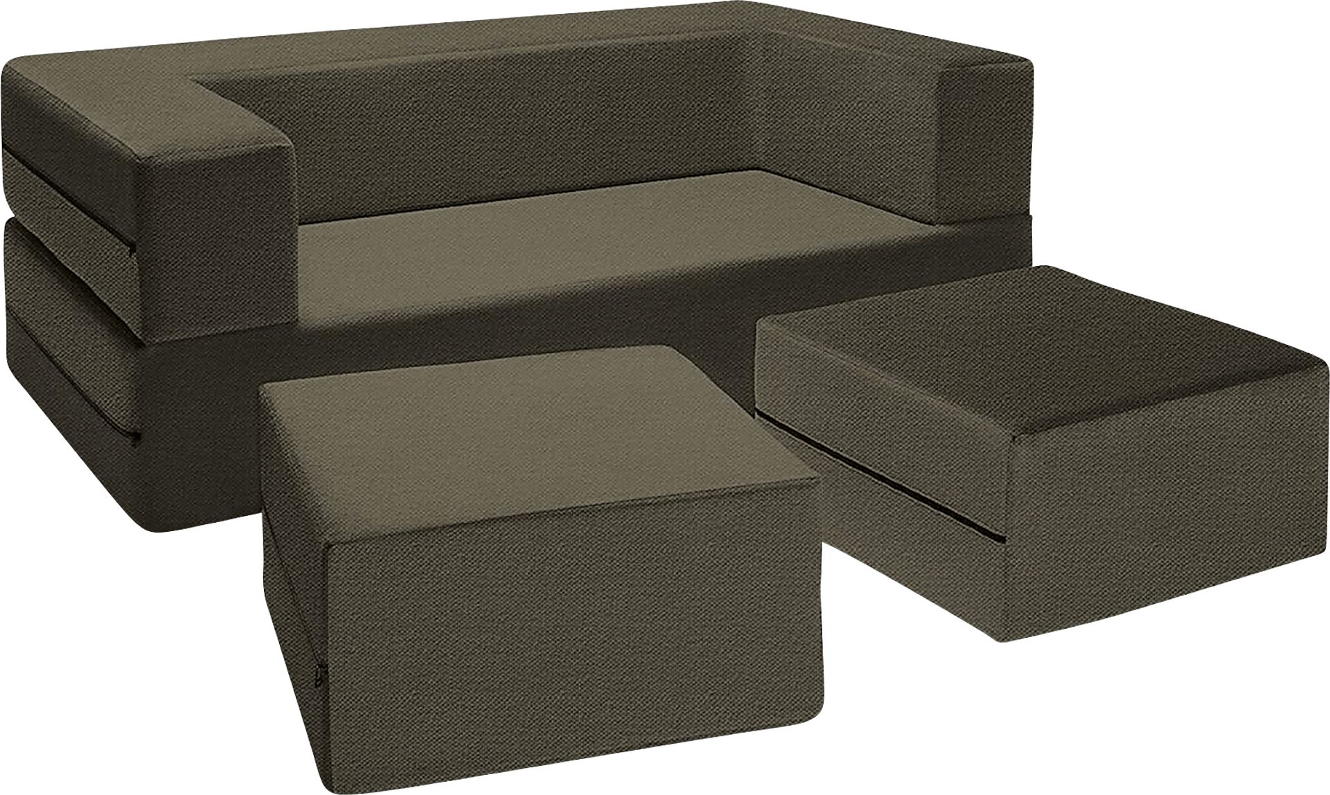 Alfy Moss Convertible Loveseat and Ottoman - Image 2