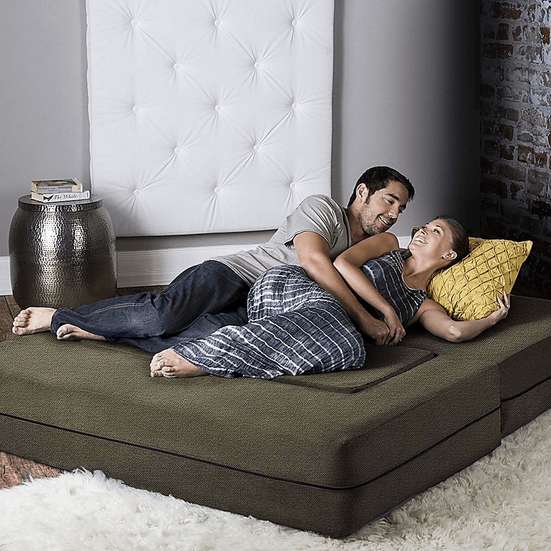 Alfy Moss Convertible Loveseat and Ottoman - Image 7