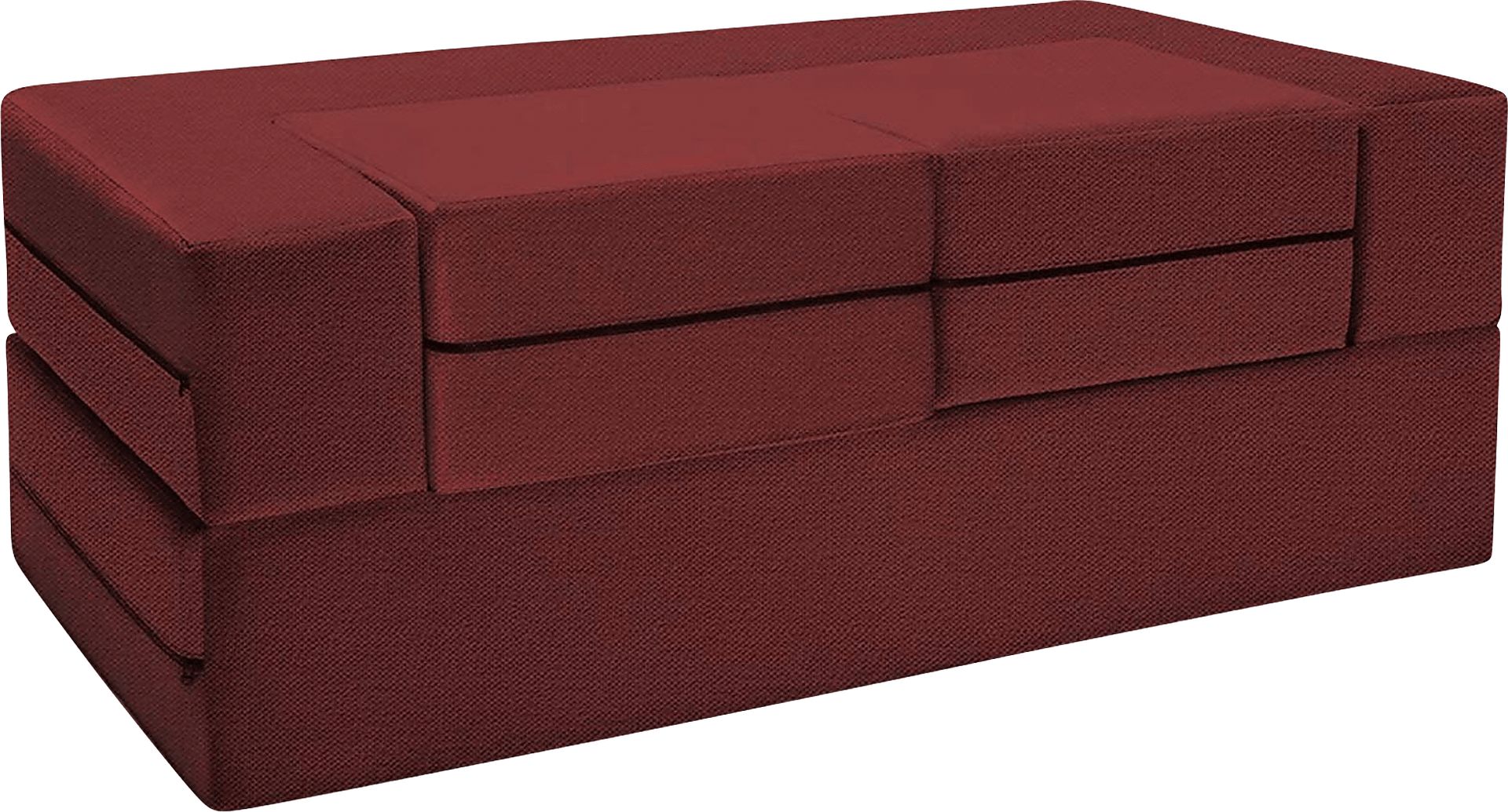 Alfy Red Convertible Loveseat and Ottoman - Image 1