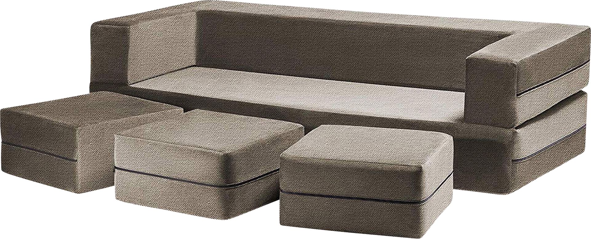 Alfy Tan Convertible Sofa and Ottoman - Image 2