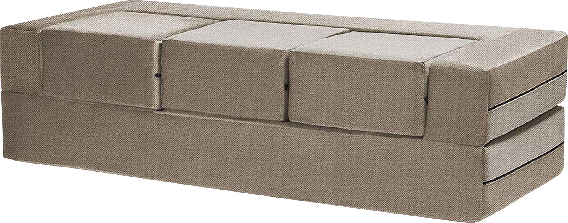 Alfy Tan Convertible Sofa and Ottoman - Image 1