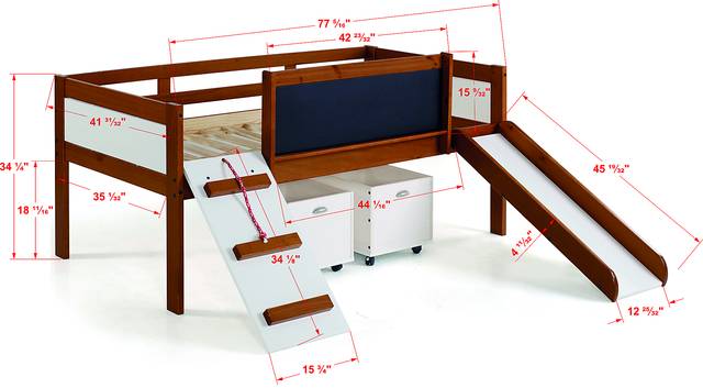 Kids Algonac Brown Twin Loft Bed - Thumbnail - Image 8