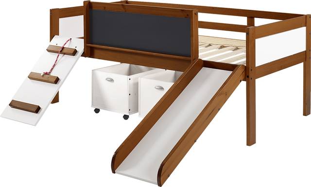 Kids Algonac Brown Twin Loft Bed - Thumbnail - Image 1