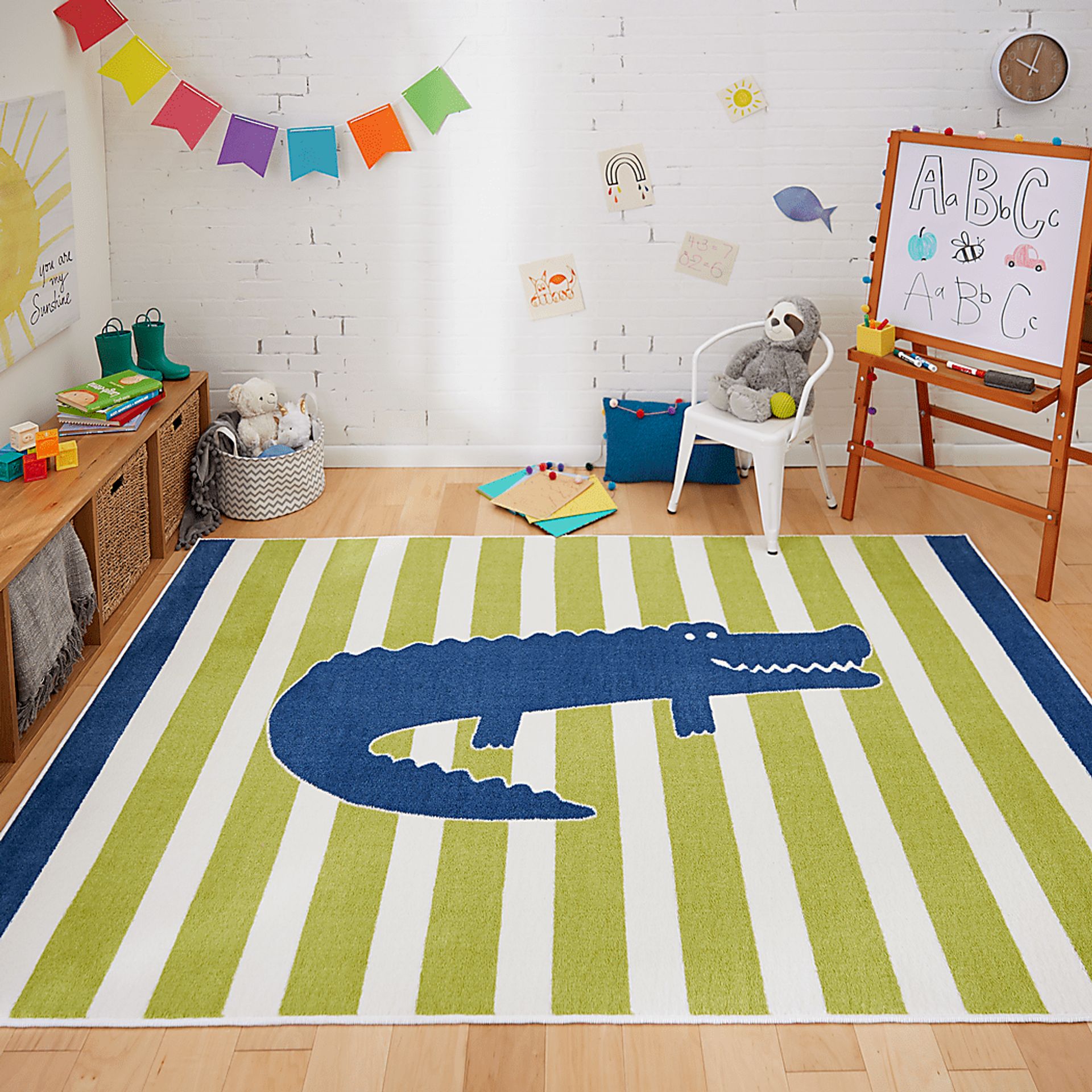 Kids Alligator Way Navy 5' x 8' Rug - Image 2