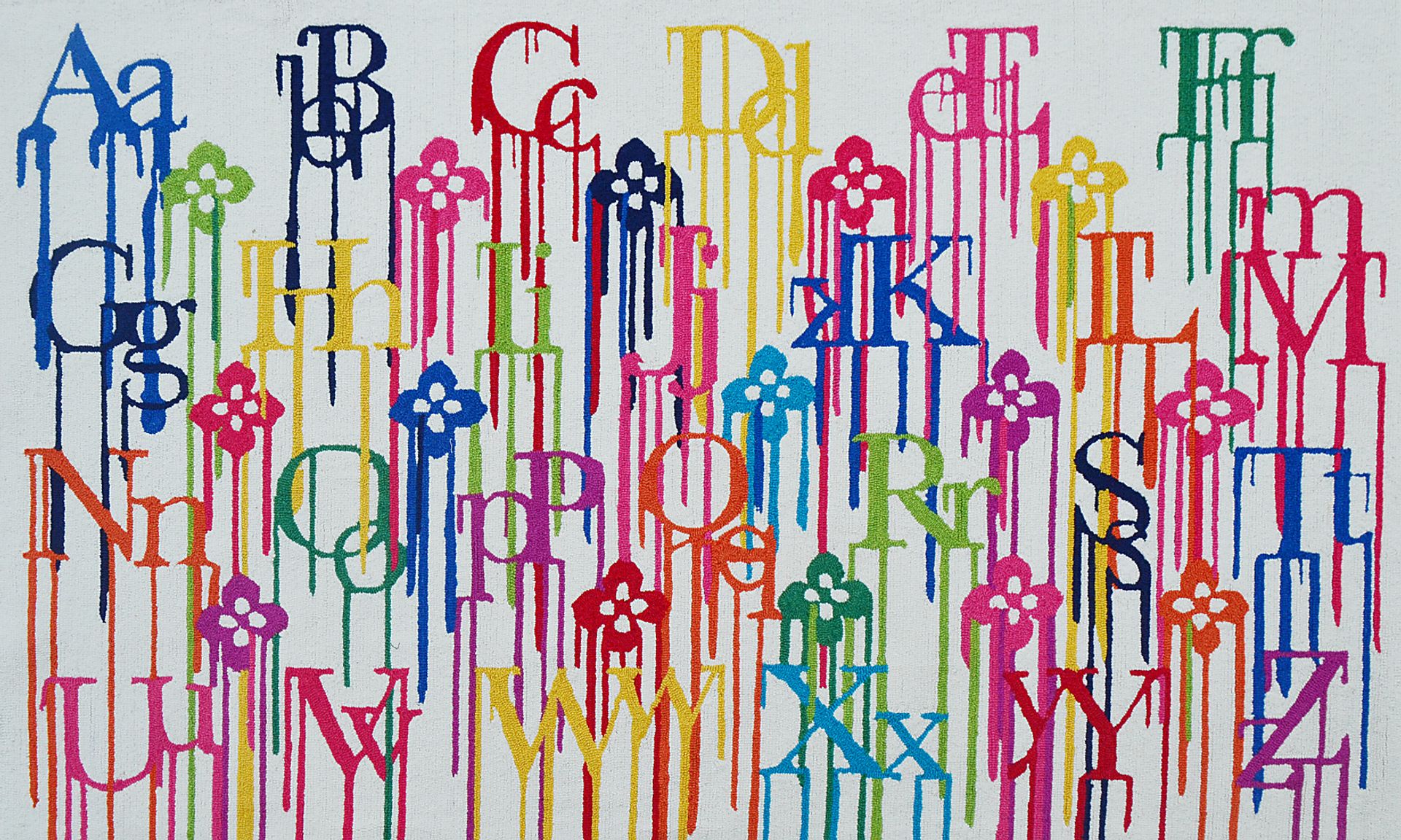 Kids Alphabet Rainbow White 2'8 x 4'8 Rug - Image 1