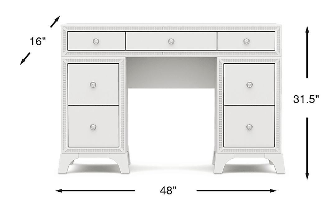 Kids Alyssa White Double Pedestal Desk