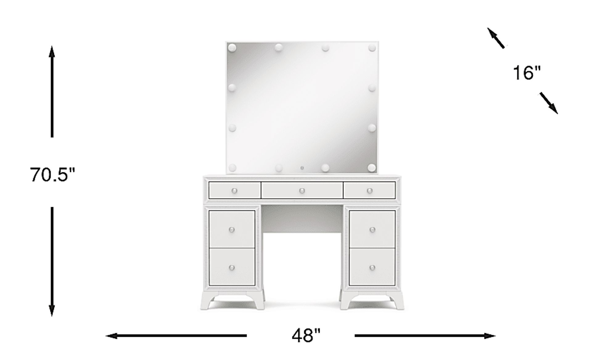 Dimension Image. Please refer to the Dimension Tab on this page for dimension details.