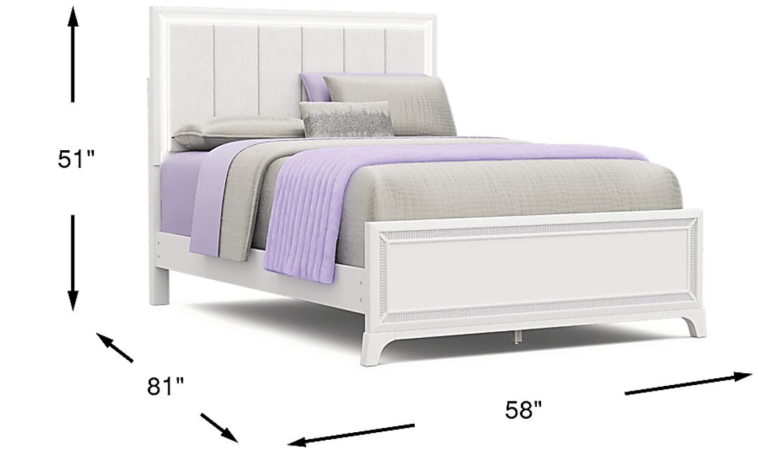 Kids Alyssa White Full Lighted Upholstered Bed