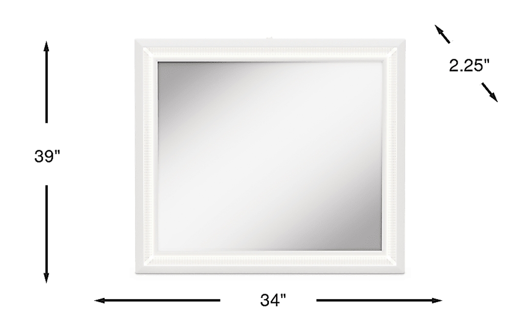 Kids Alyssa White Large Sparkle Mirror