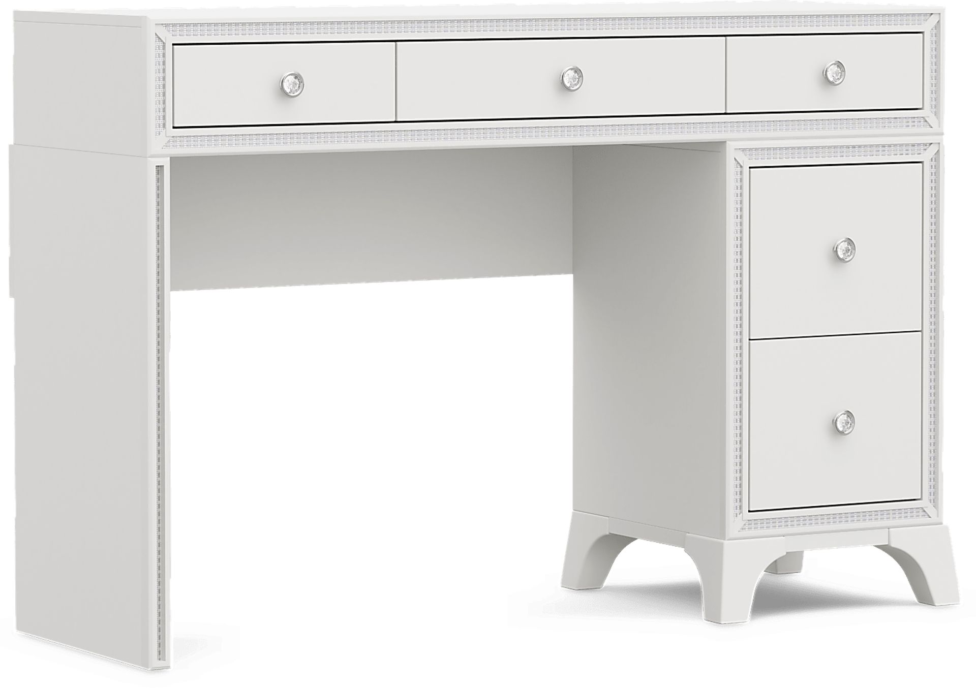 Kids Alyssa White Single Pedestal Desk - Image 2