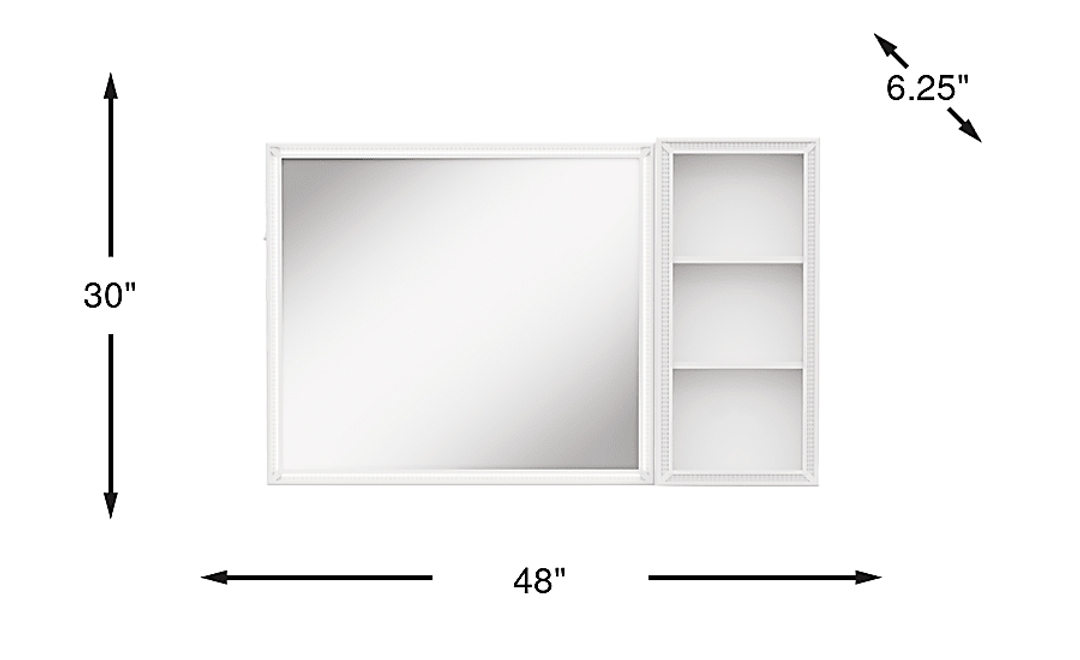 Kids Alyssa White Small Sparkle Mirror and Hutch