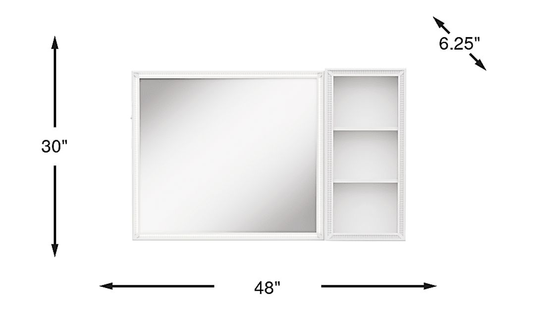 Kids Alyssa White Small Sparkle Mirror and Hutch