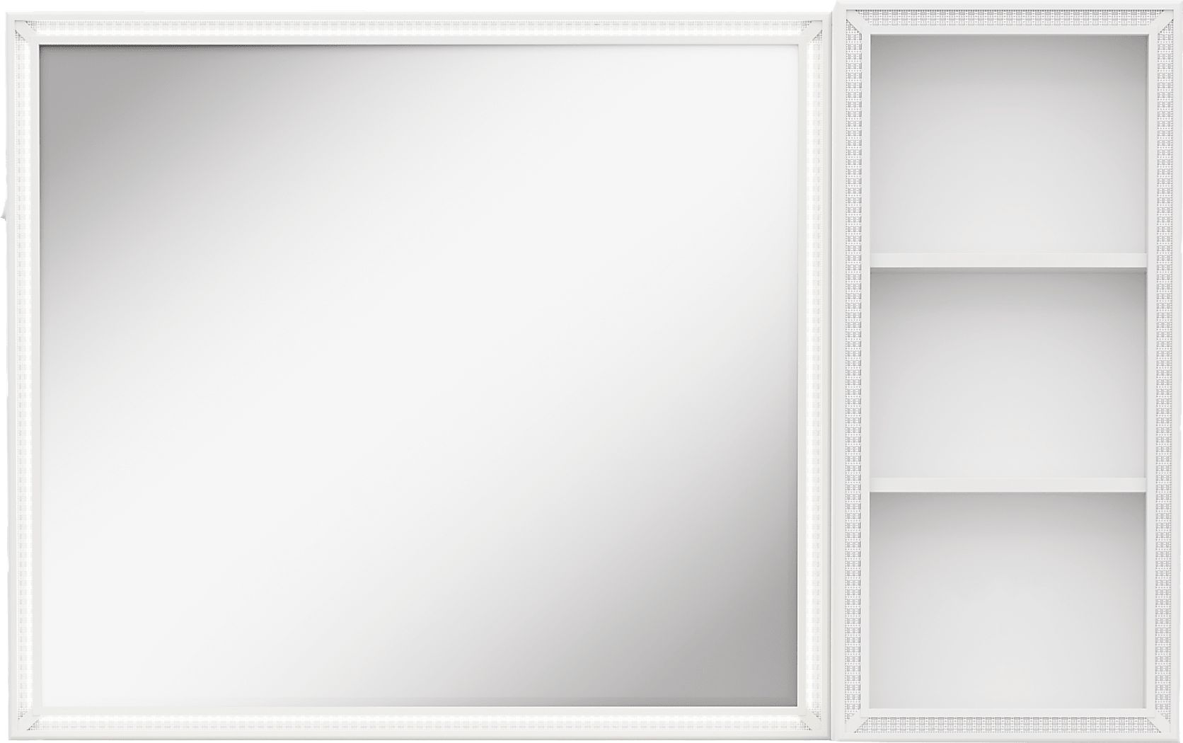 Kids Alyssa White Small Sparkle Mirror and Hutch