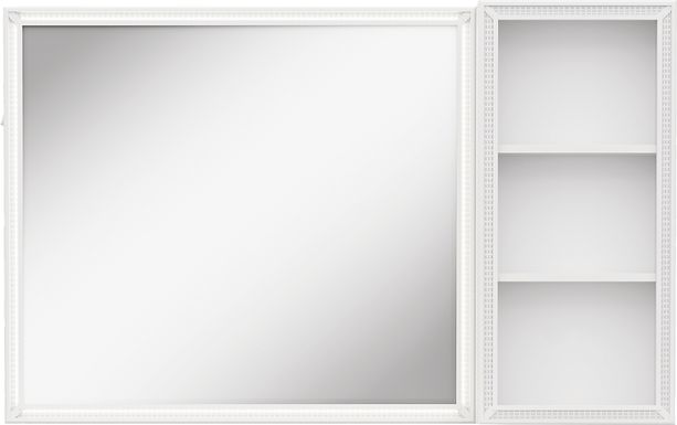 Kids Alyssa White Small Sparkle Mirror and Hutch