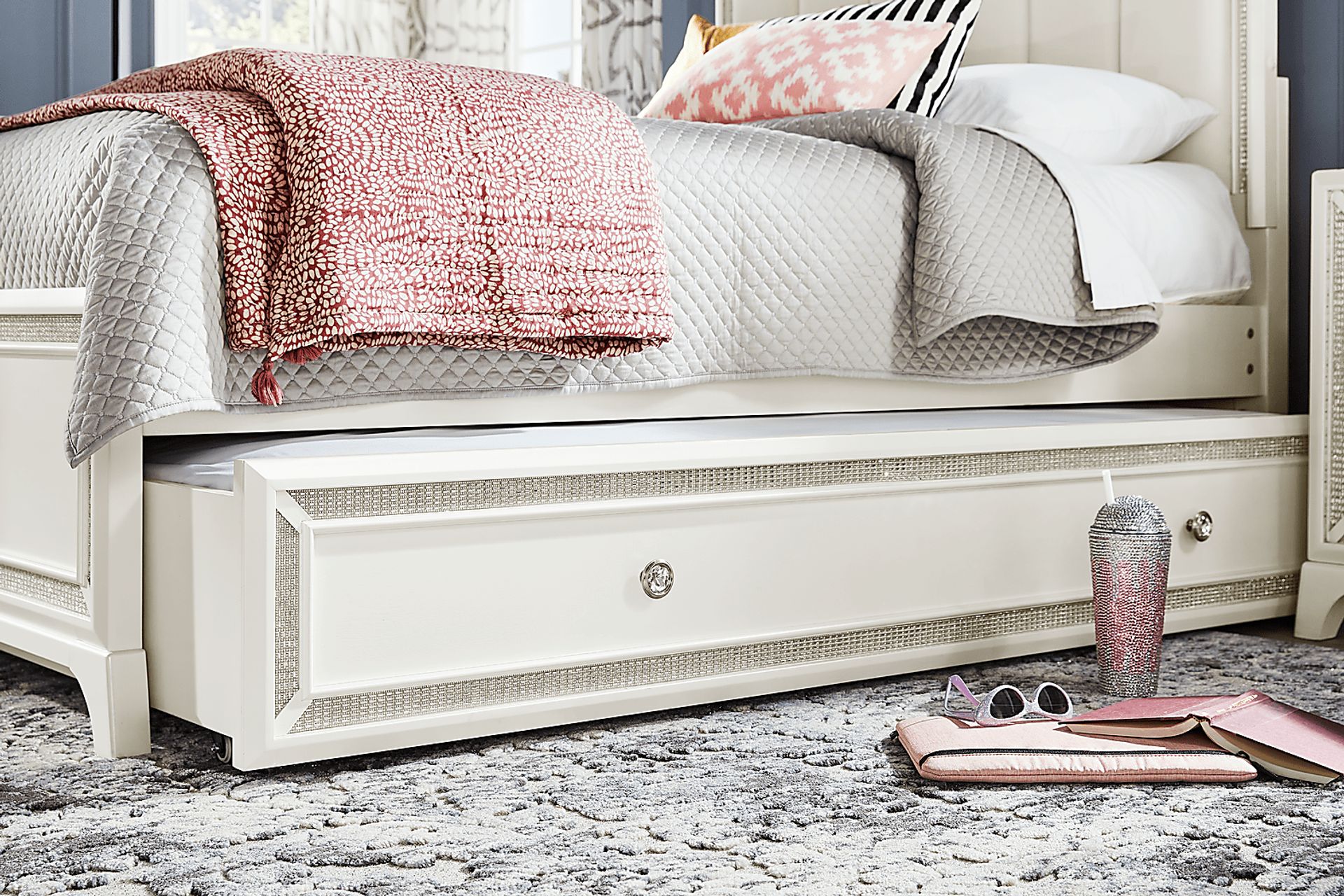 Kids Alyssa White Twin Storage Trundle - Image 3