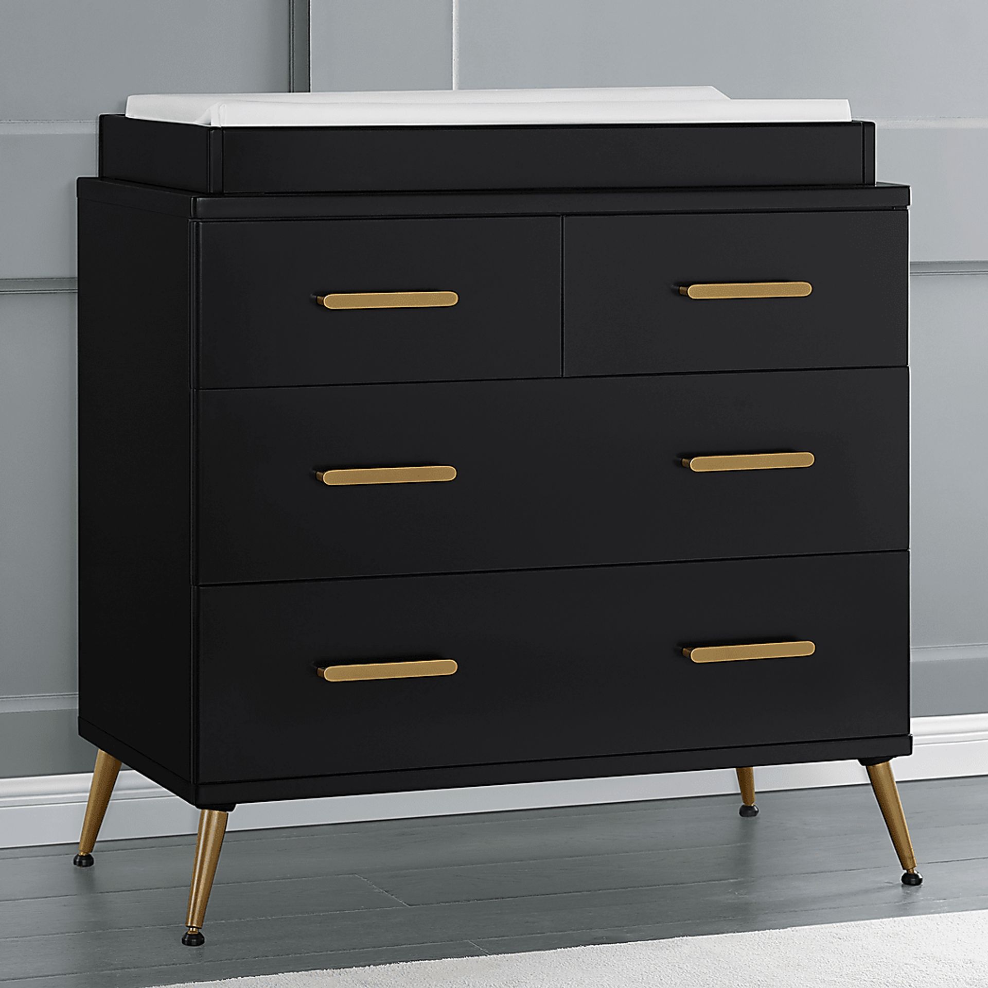 Kids Amarine Black Dresser & Changing Table - Image 2