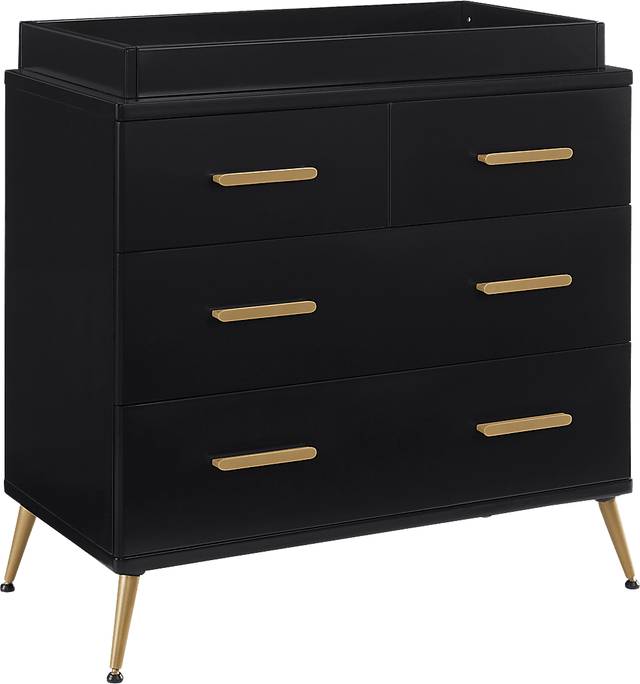 Kids Amarine Black Dresser & Changing Table - Thumbnail - Image 8