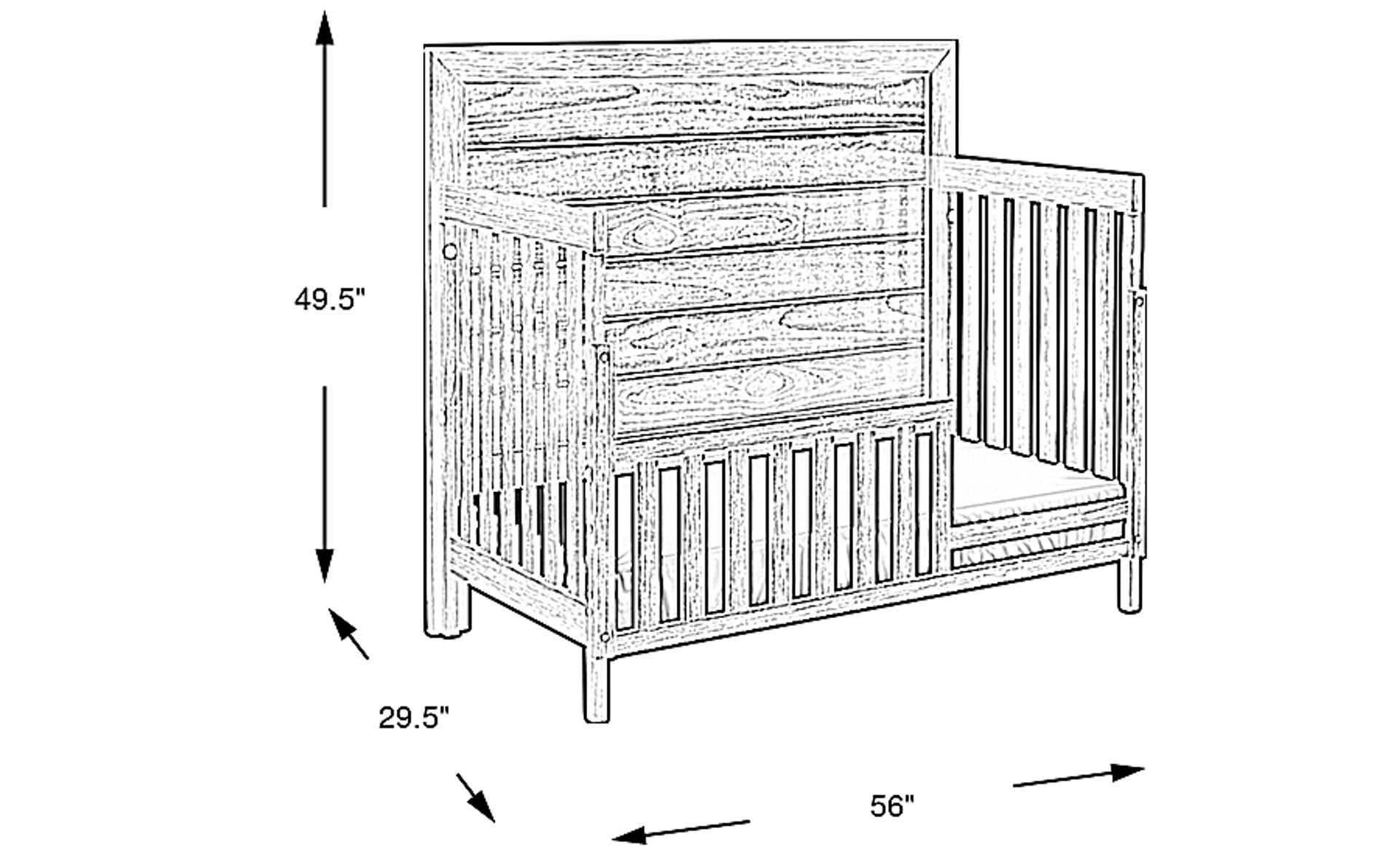 Dimension Image. Please refer to the Dimension Tab on this page for dimension details.