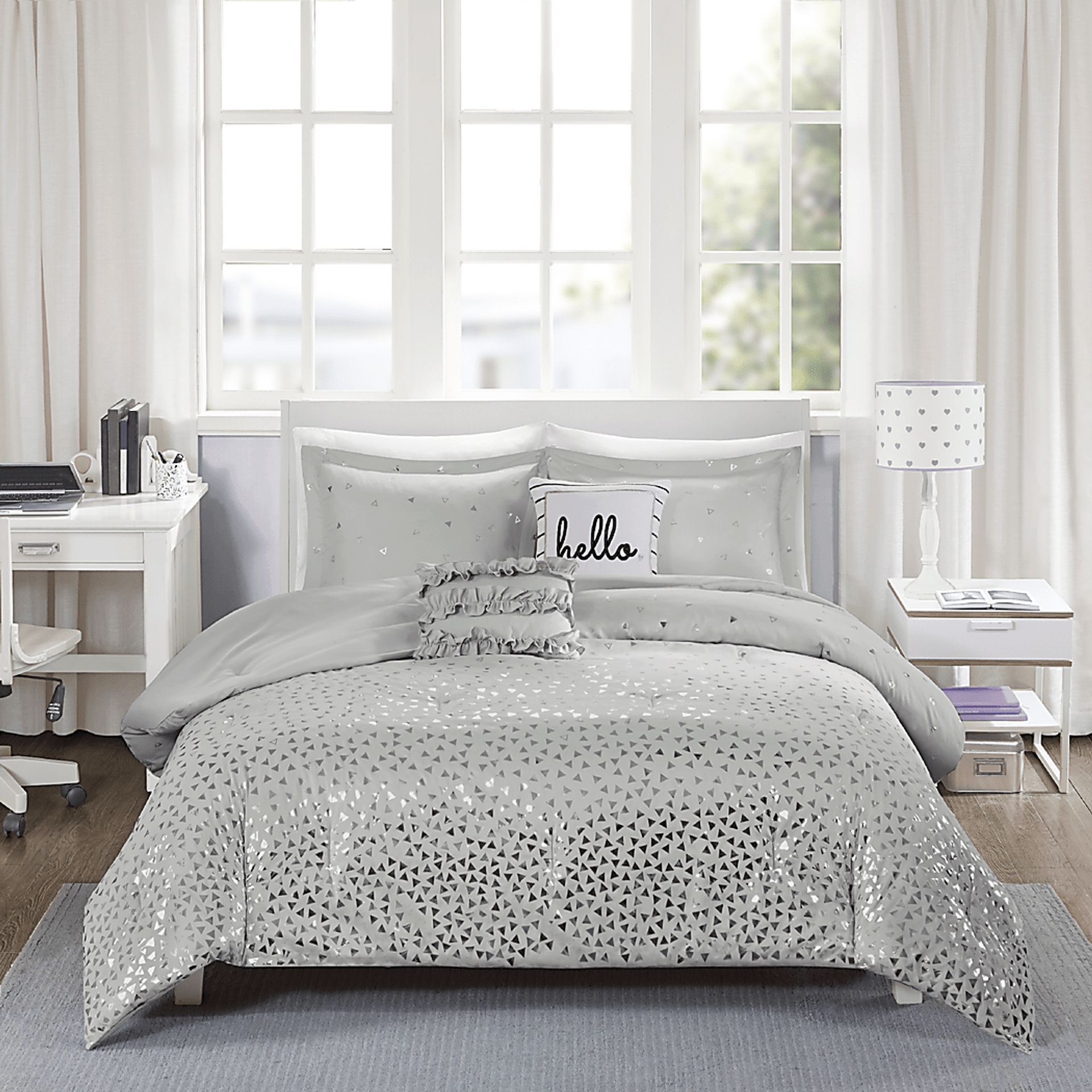 Kids Amedee Gray 5 Pc Full/Queen Comforter Set - Image 2