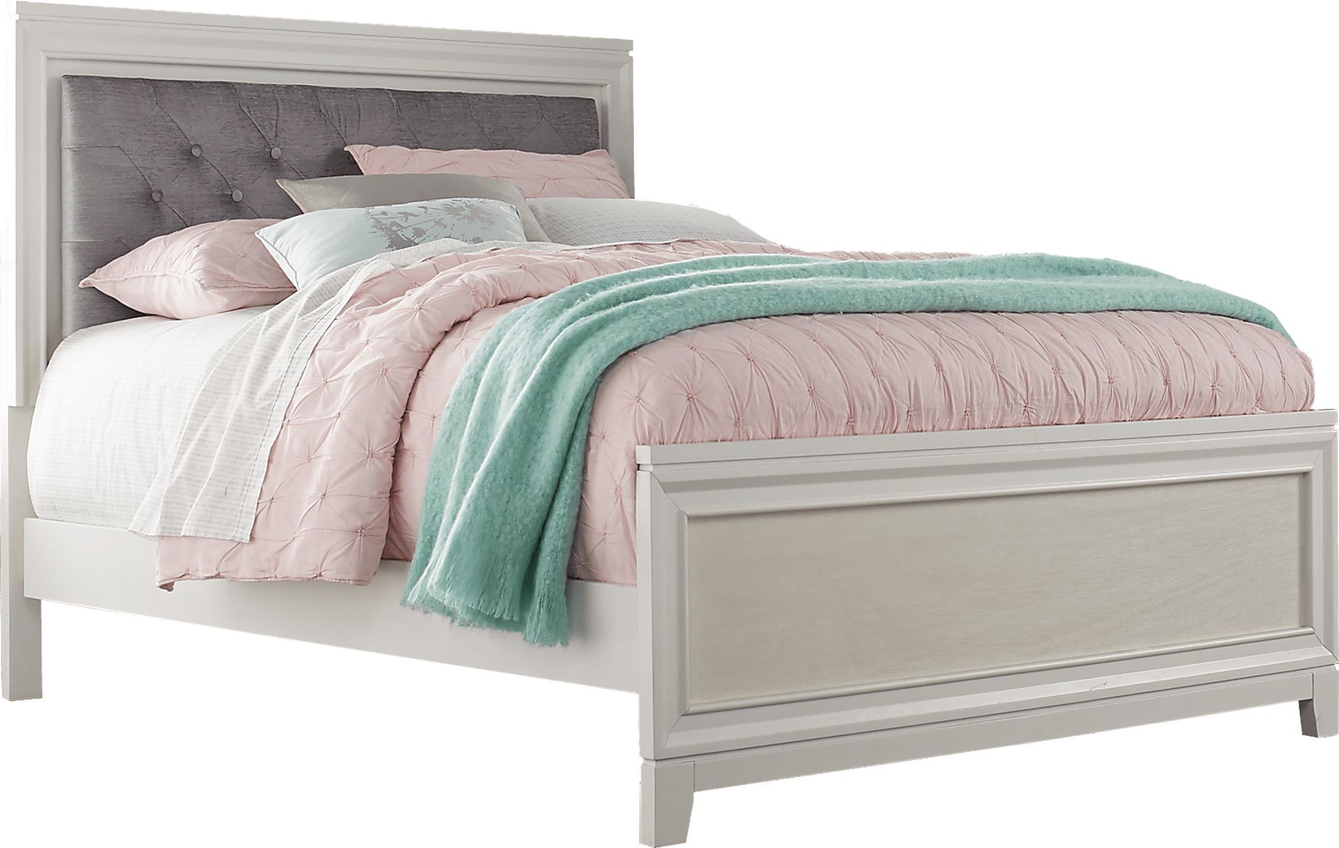 Kids Amelia White 5 Pc Full Upholstered Bedroom - Image 2