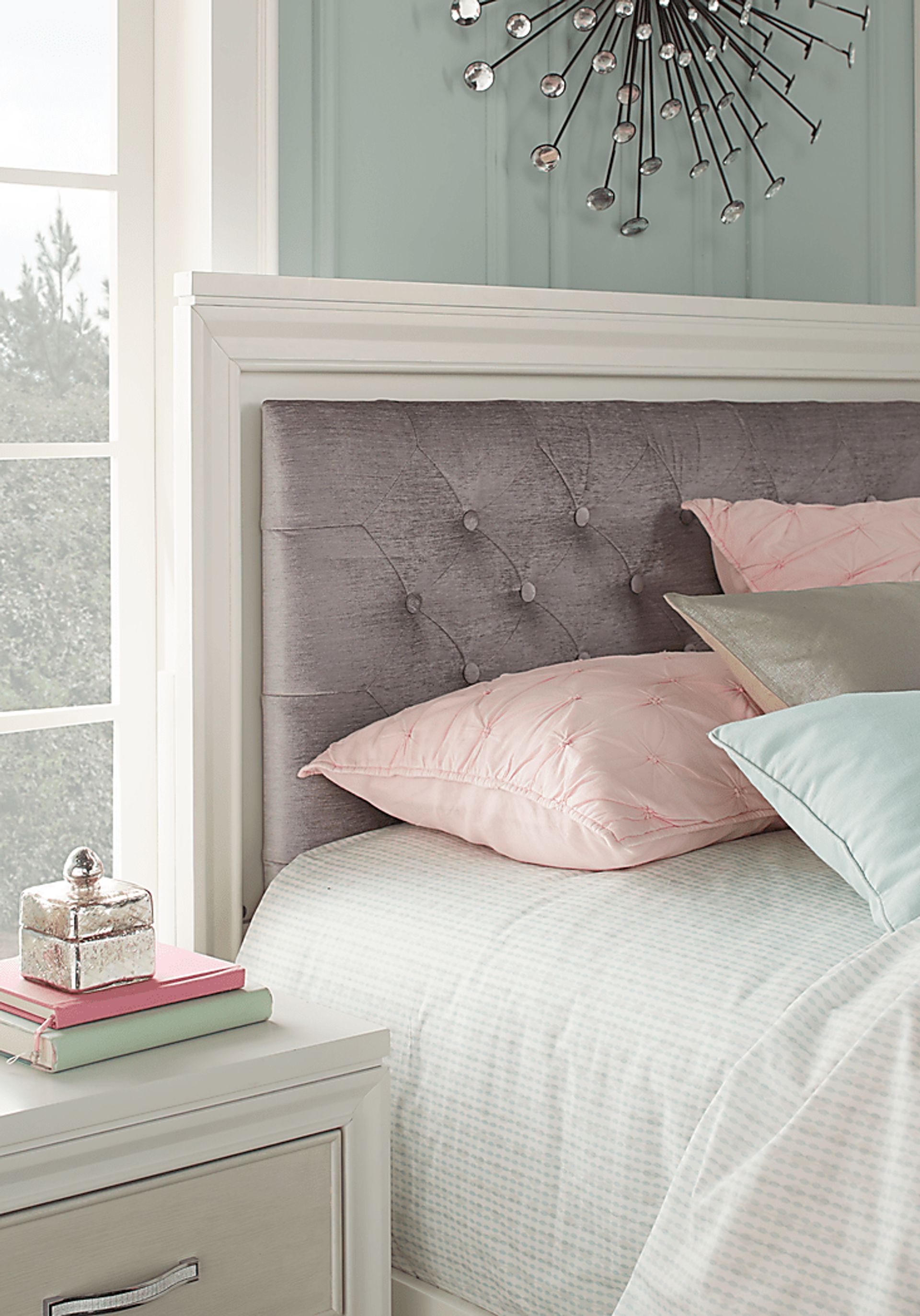 Kids Amelia White 5 Pc Twin Upholstered Bedroom - Image 5