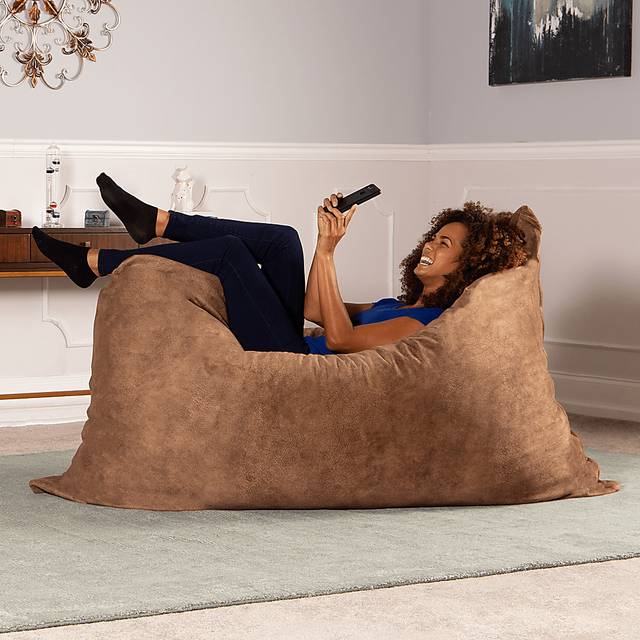 Kids Amelle Chestnut Large Bean Bag and Floor Pillow - Thumbnail - Image 4