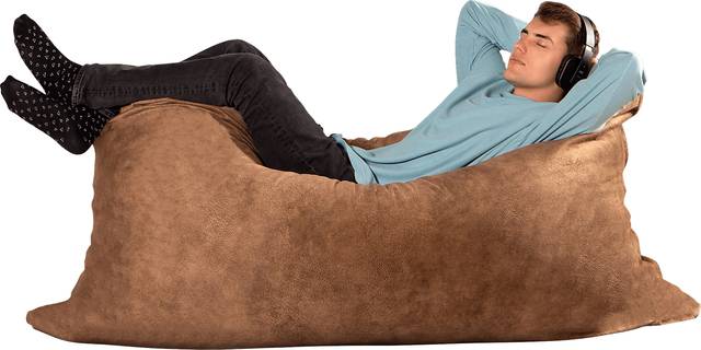 Kids Amelle Chestnut Large Bean Bag and Floor Pillow - Thumbnail - Image 1