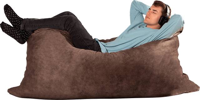 Kids Amelle Coffee Large Bean Bag and Floor Pillow - Thumbnail - Image 1