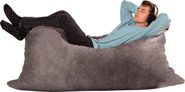 Kids Amelle Gray Large Bean Bag and Floor Pillow - Thumbnail - Image 1