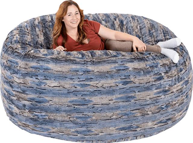 Kids Amraam Blue Bean Bag Chair - Thumbnail - Image 3