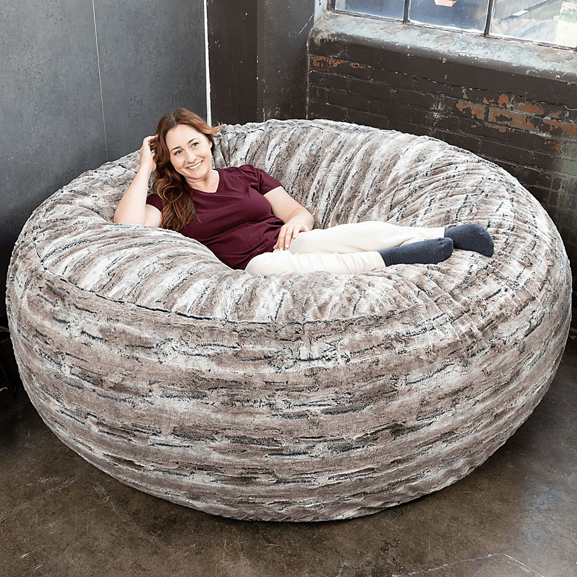 Kids Amraam Brown Bean Bag Chair - Image 2