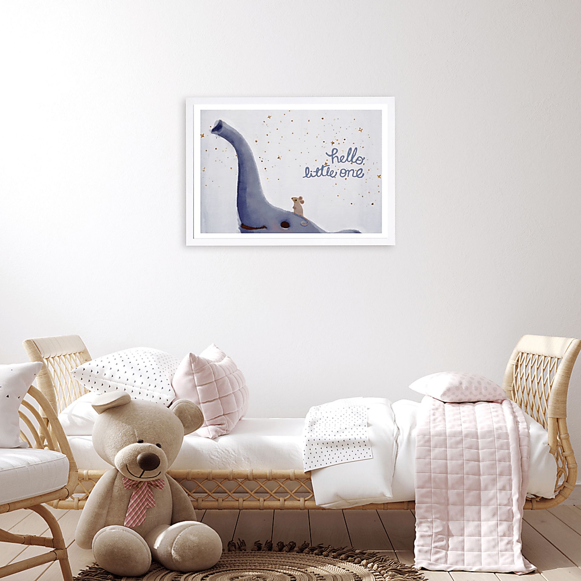 Kids An Elephant and a Mouse Blue Wall Art - Image 3