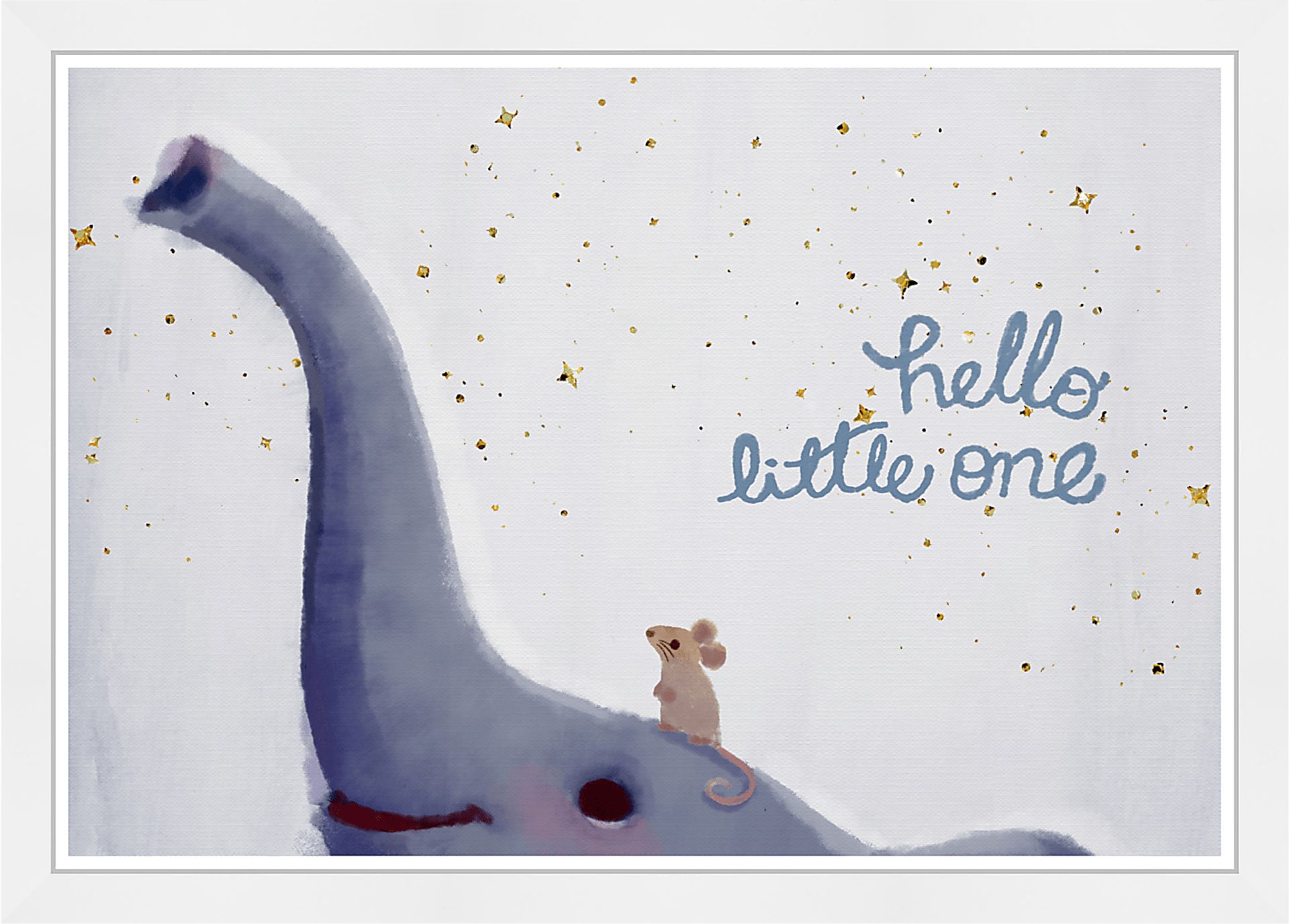 Kids An Elephant and a Mouse Blue Wall Art - Image 1