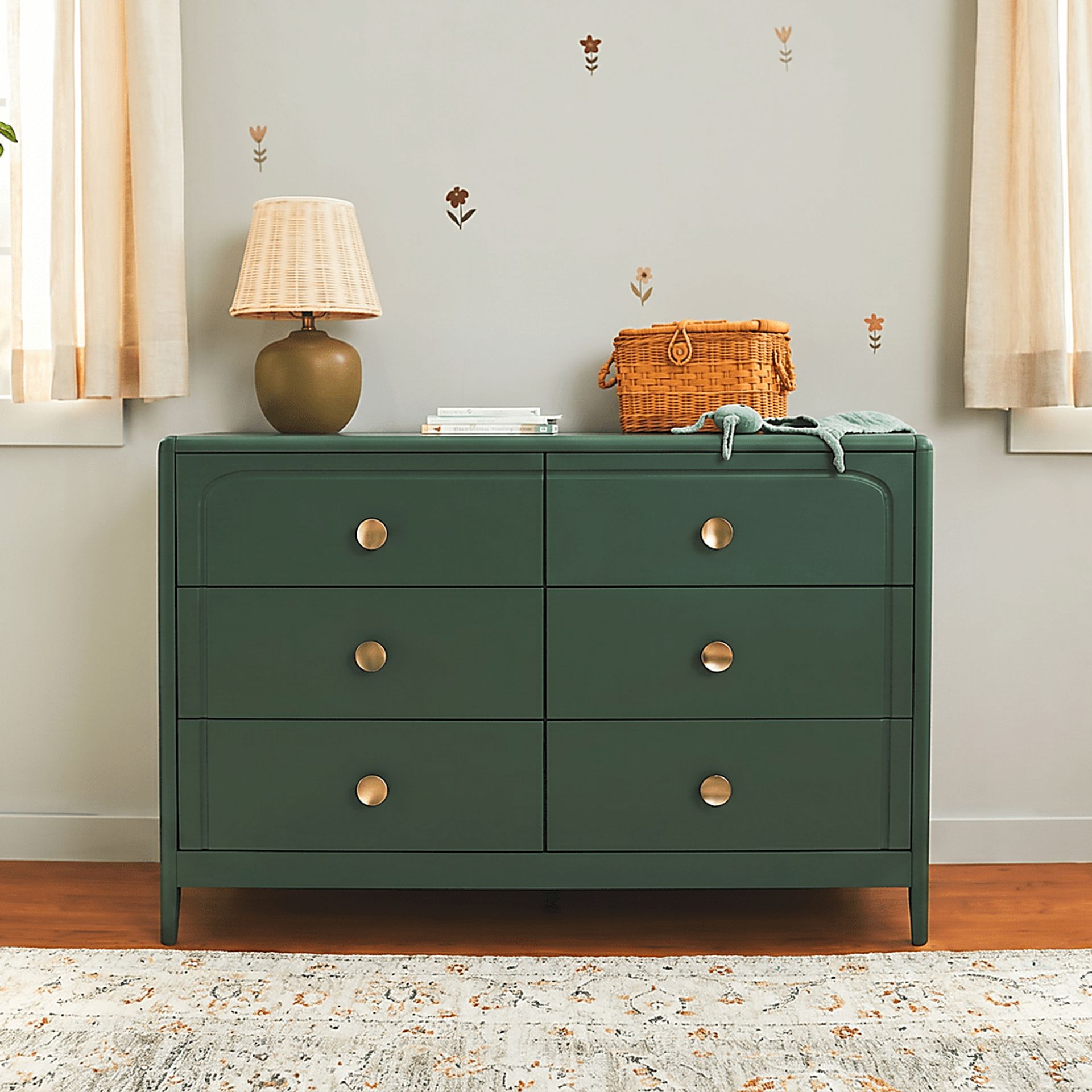 Kids Anato Green 6 Drawer Dresser - Image 2