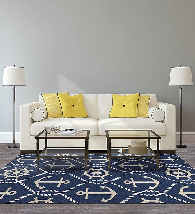 Kids Anchor Chain Navy 5 x 7'6 Rug - Thumbnail - Image 2