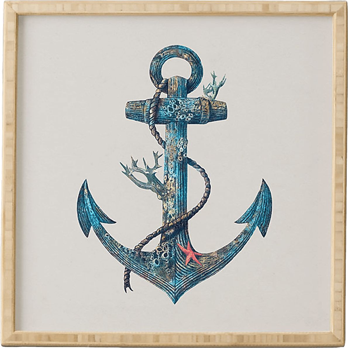 Kids Anchored Away Blue Framed Wall Art