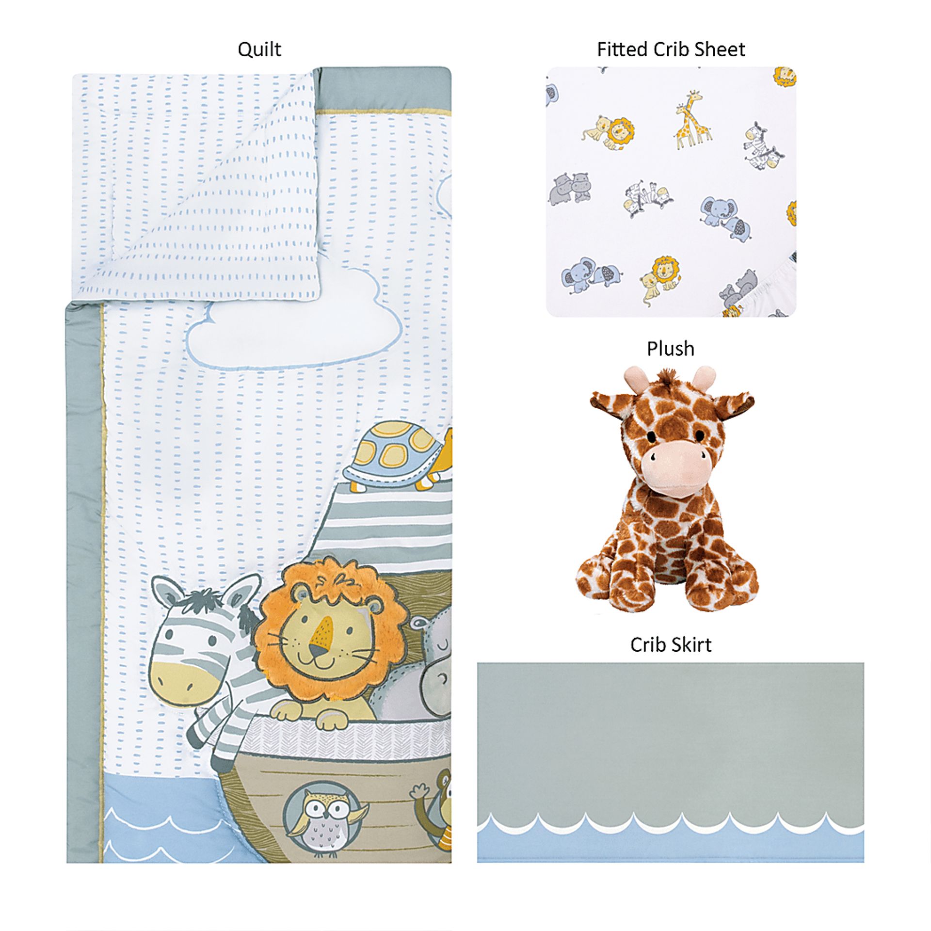 Kids Andrin Blue 4 Pc Baby Bedding Set - Image 2
