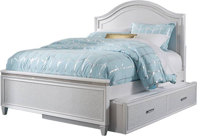 Kids Angelique White 3 Pc Full Panel Bed with Trundle - Thumbnail - Image 1
