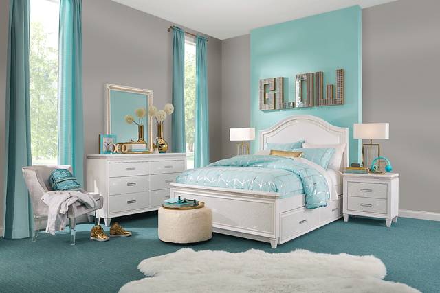 Kids Angelique White 5 Pc Twin Panel Bedroom - Thumbnail - Image 1