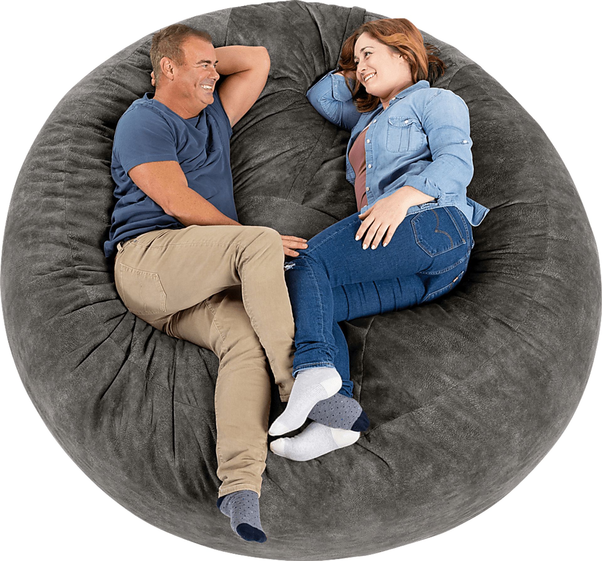 Kids Aniline I Gray Bean Bag Chair - Image 3