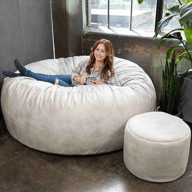 Kids Aniline I White Bean Bag Chair - Thumbnail - Image 3