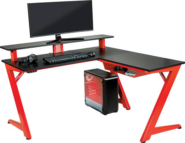 Antinous Red L-Shaped PC Gaming Desk - Thumbnail - Image 3