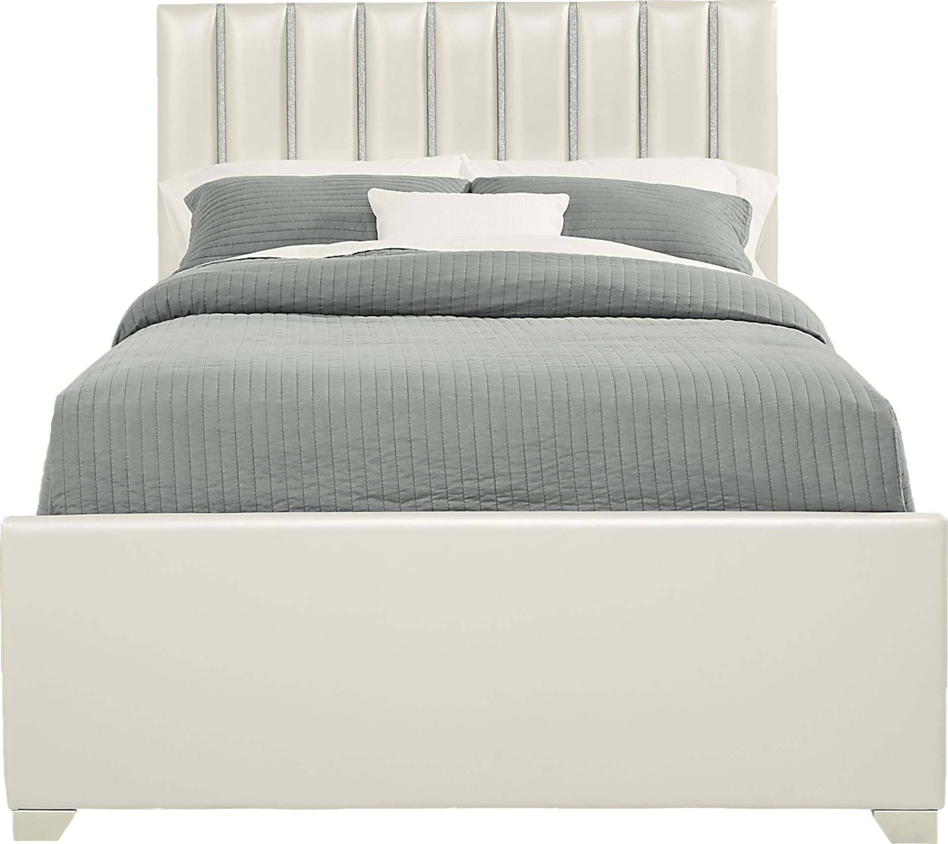 Kids Petit Paris Silver 5 Pc Bedroom with Anya White Full Upholstered Bed - Image 3