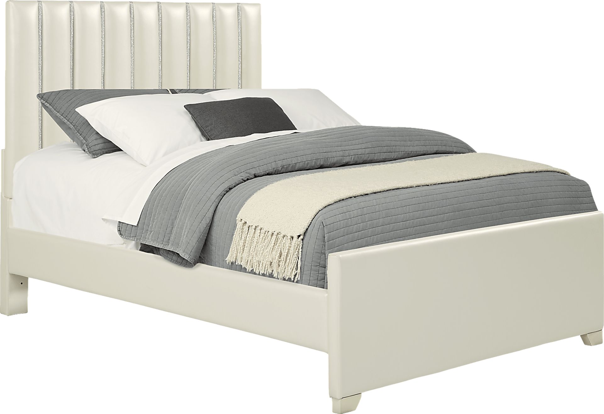 Kids Petit Paris Silver 5 Pc Bedroom with Anya White Full Upholstered Bed - Image 2